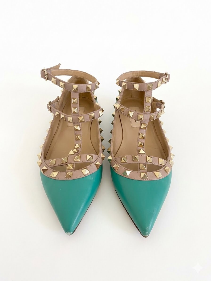Rockstud Cage Ballerina Flats