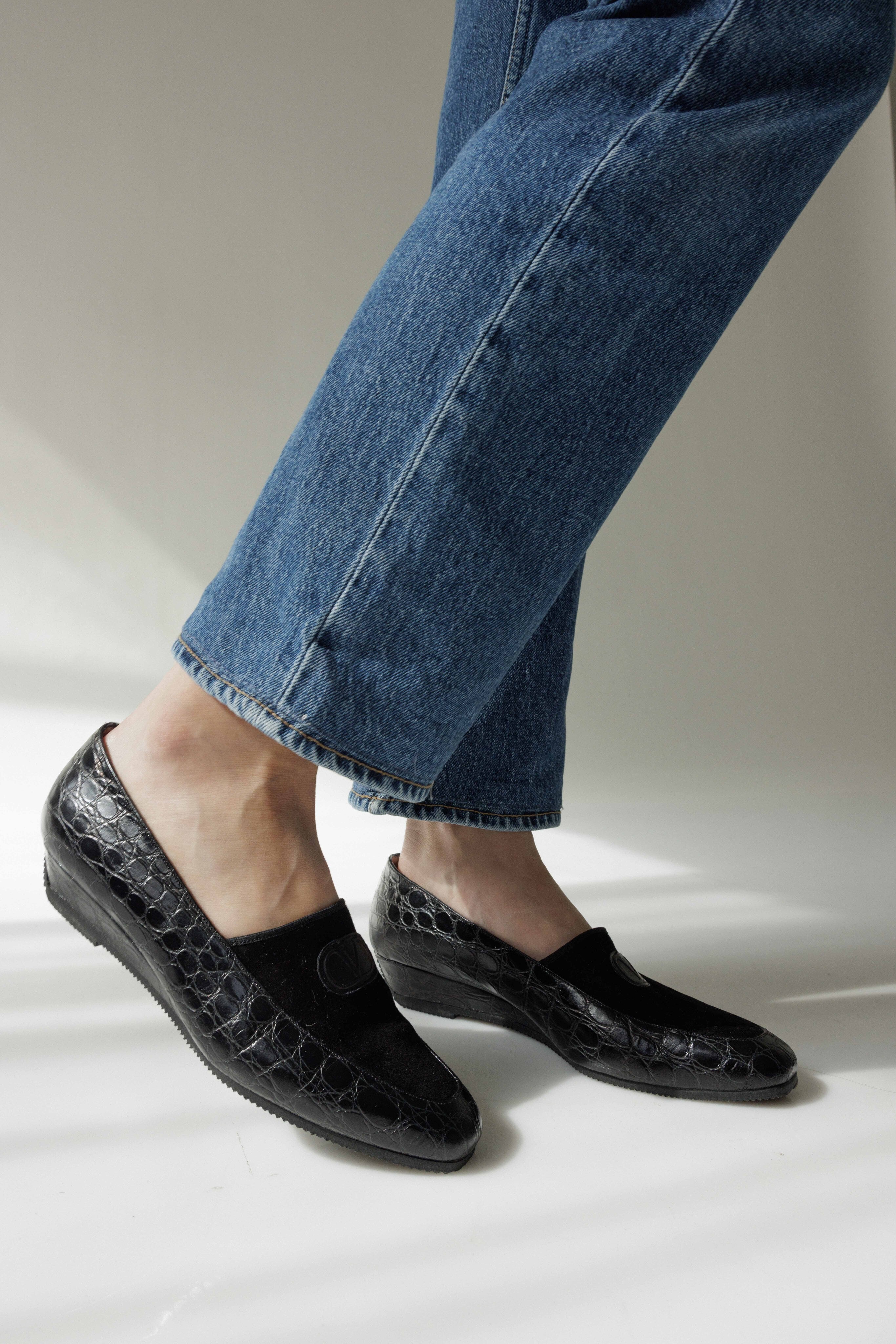 Black loafers