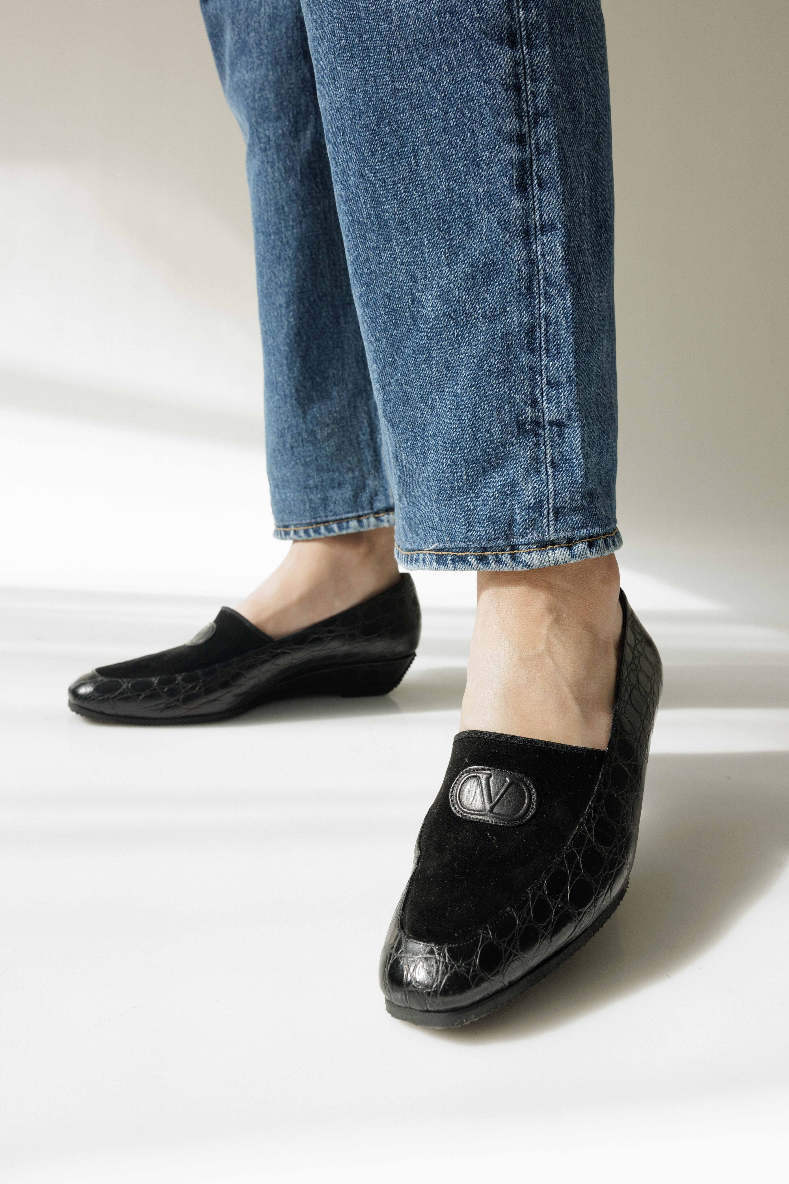 Black loafers