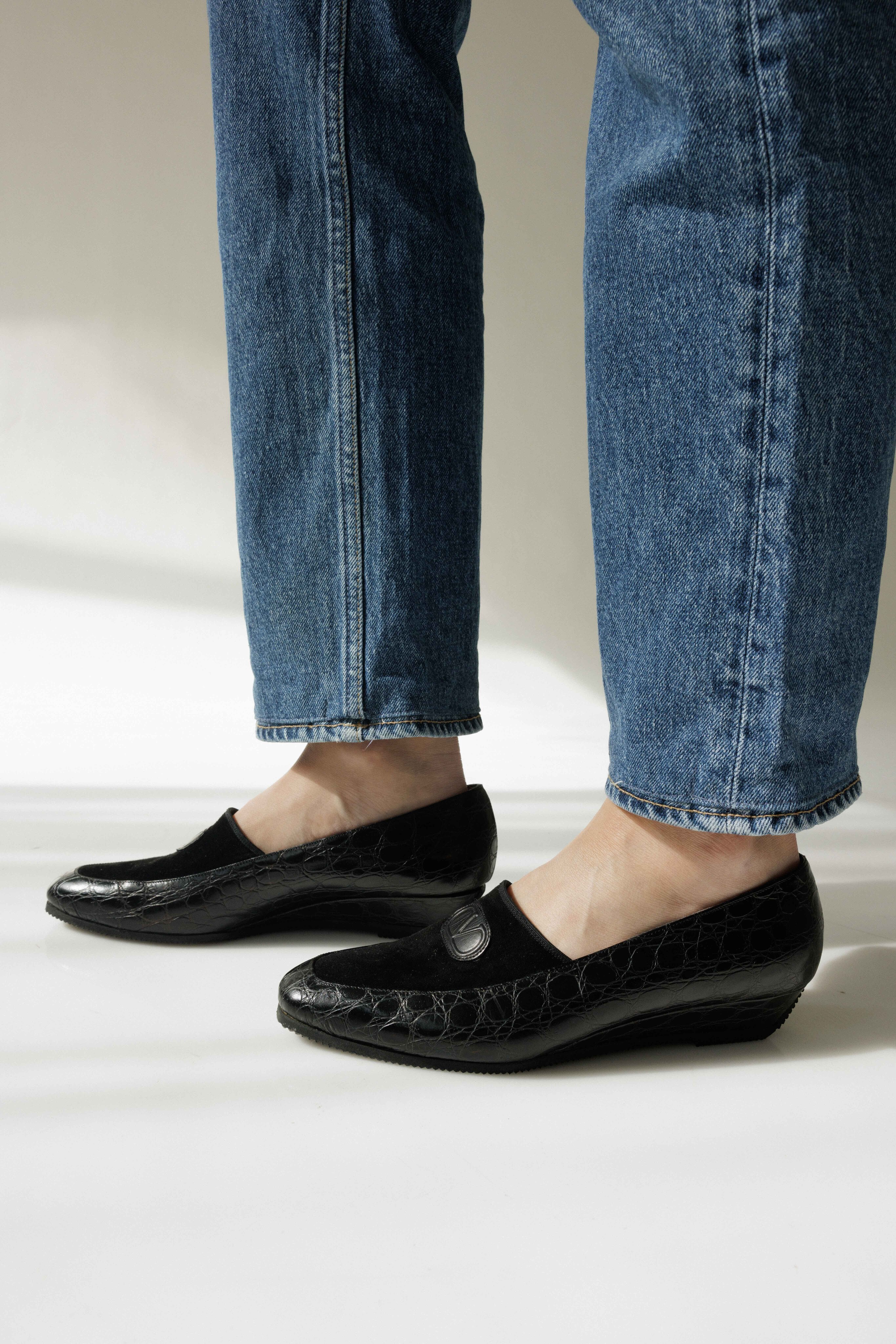 Black loafers