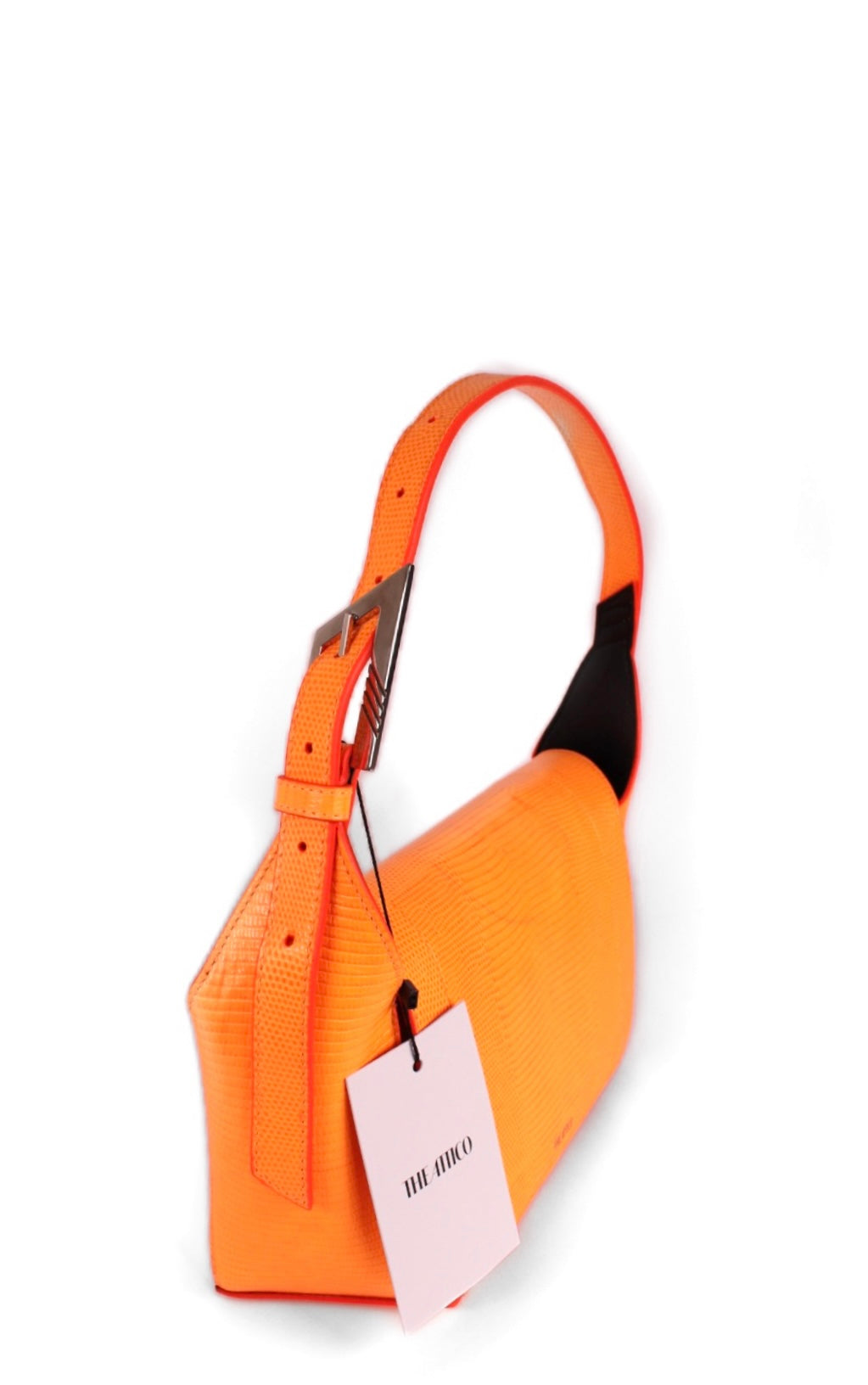 Small lizard-effect leather shoulder bag