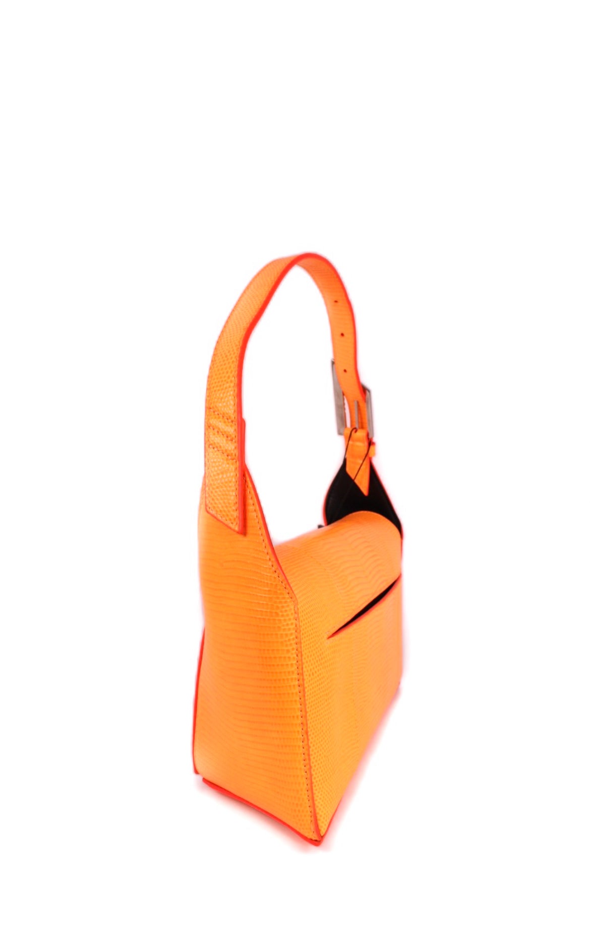 Small lizard-effect leather shoulder bag