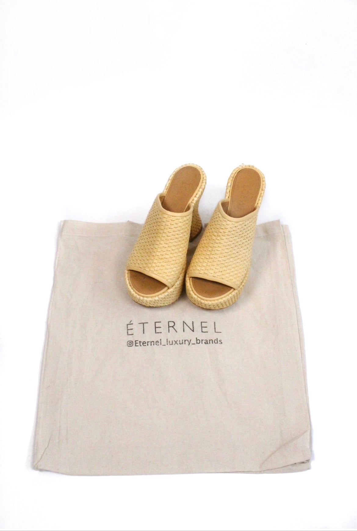 Ibiza Raffia Platform Mules