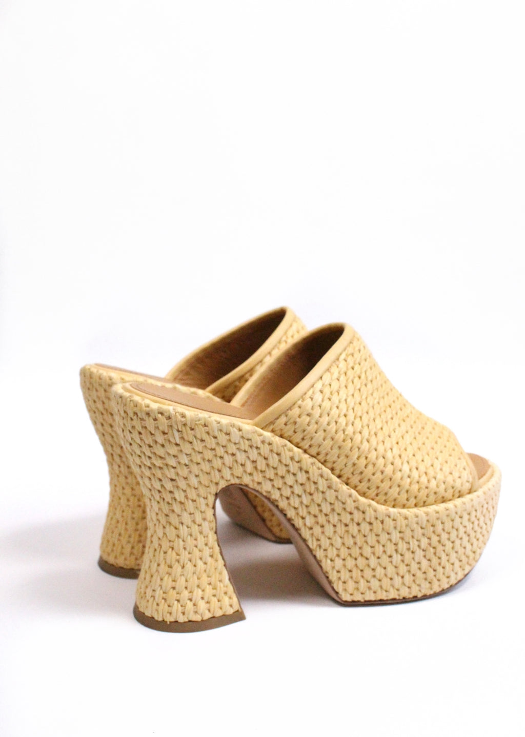 Ibiza Raffia Platform Mules