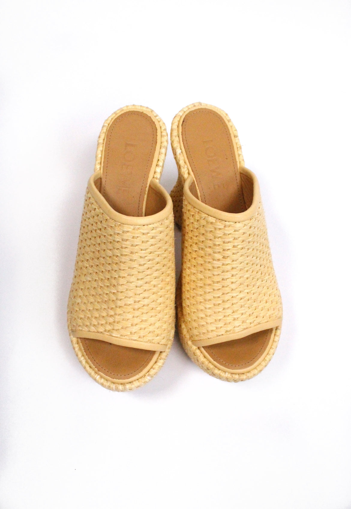 Ibiza Raffia Platform Mules