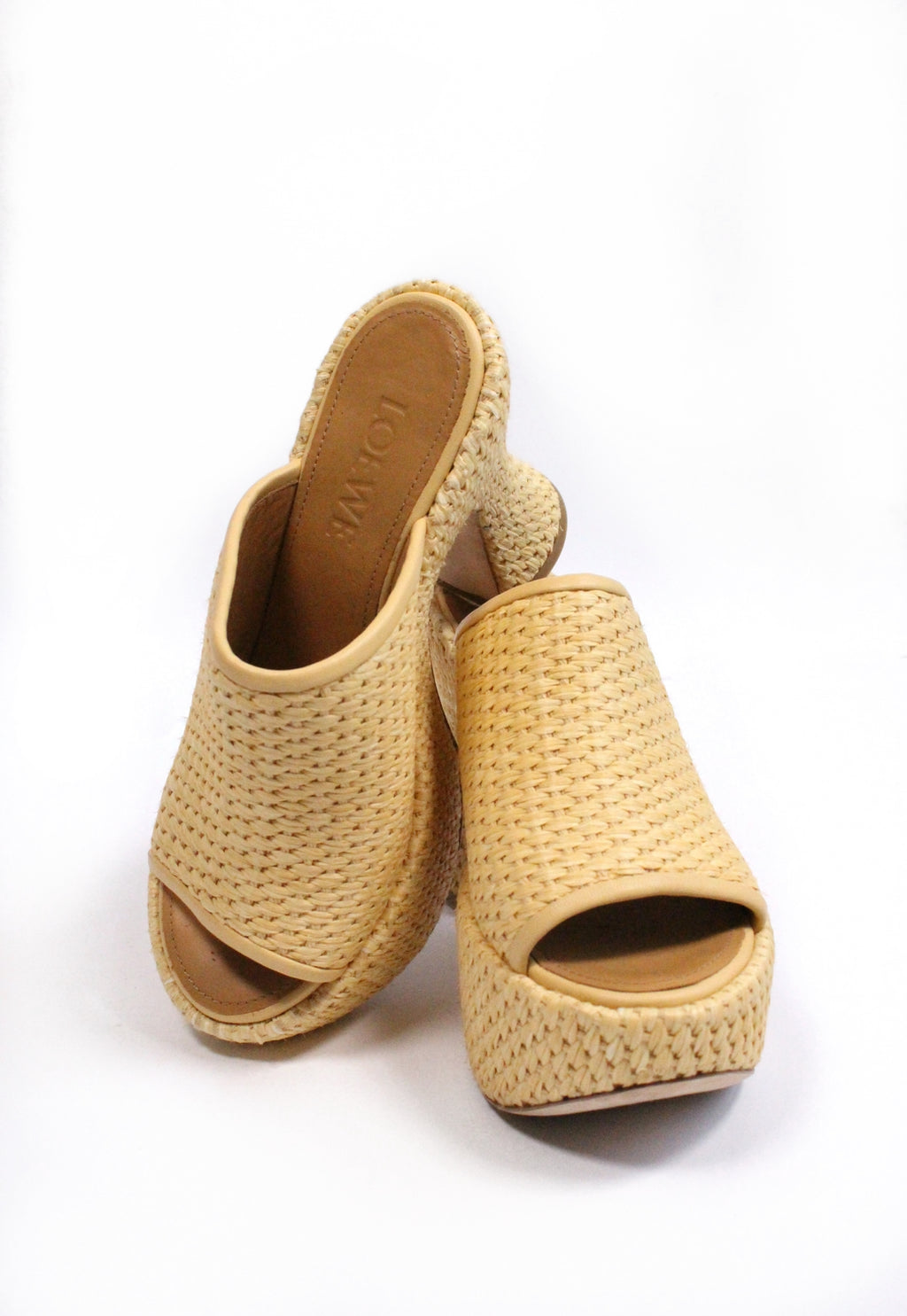 Ibiza Raffia Platform Mules