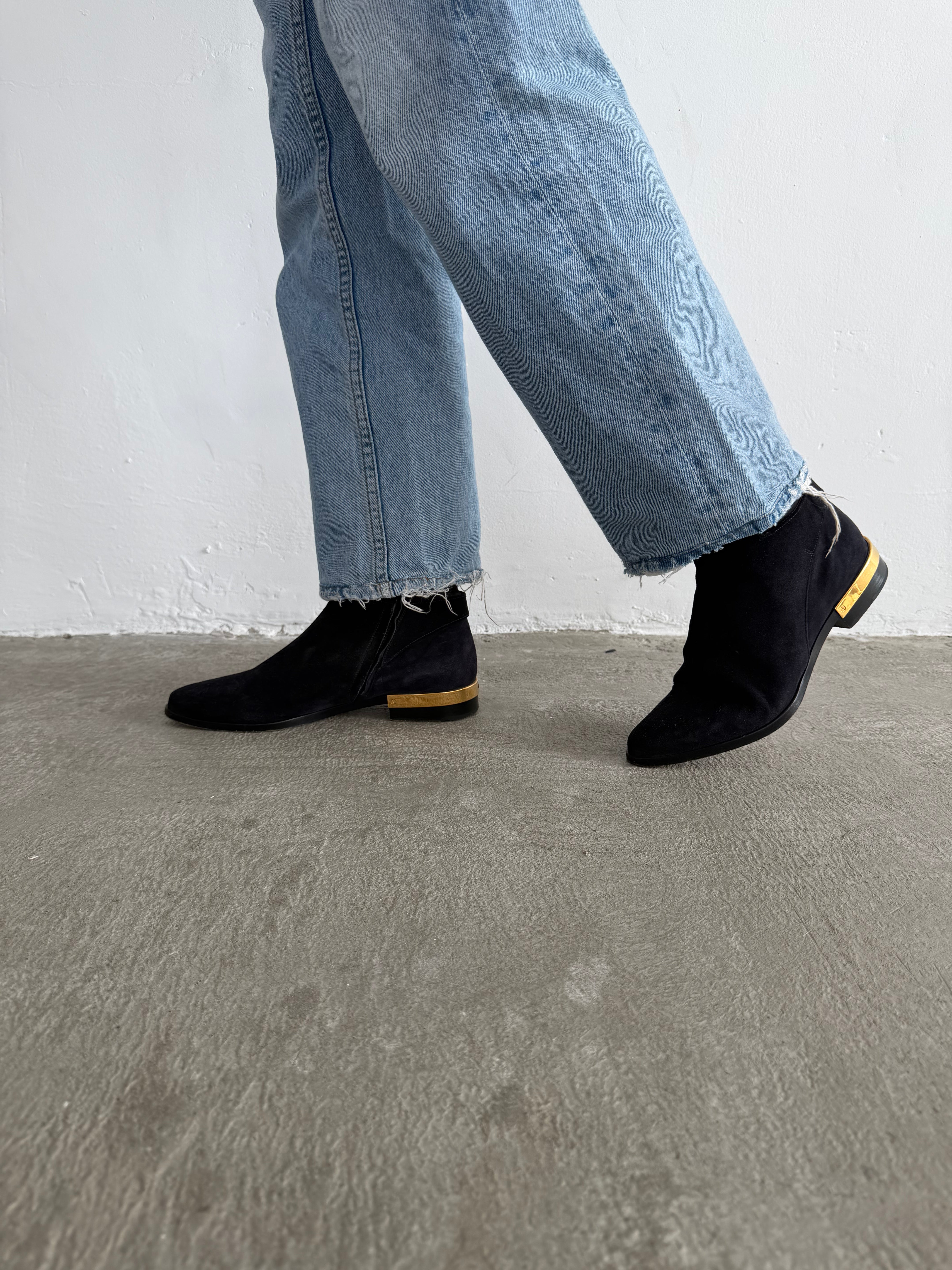 Blue Gold Detail boots