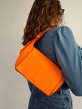 Small lizard-effect leather shoulder bag