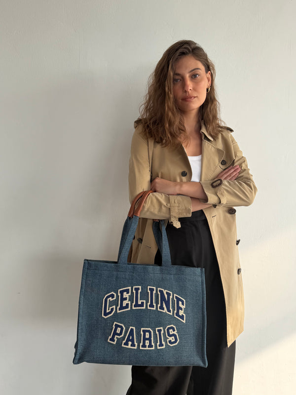 Cabas Denim Celine Paris Tote Bag