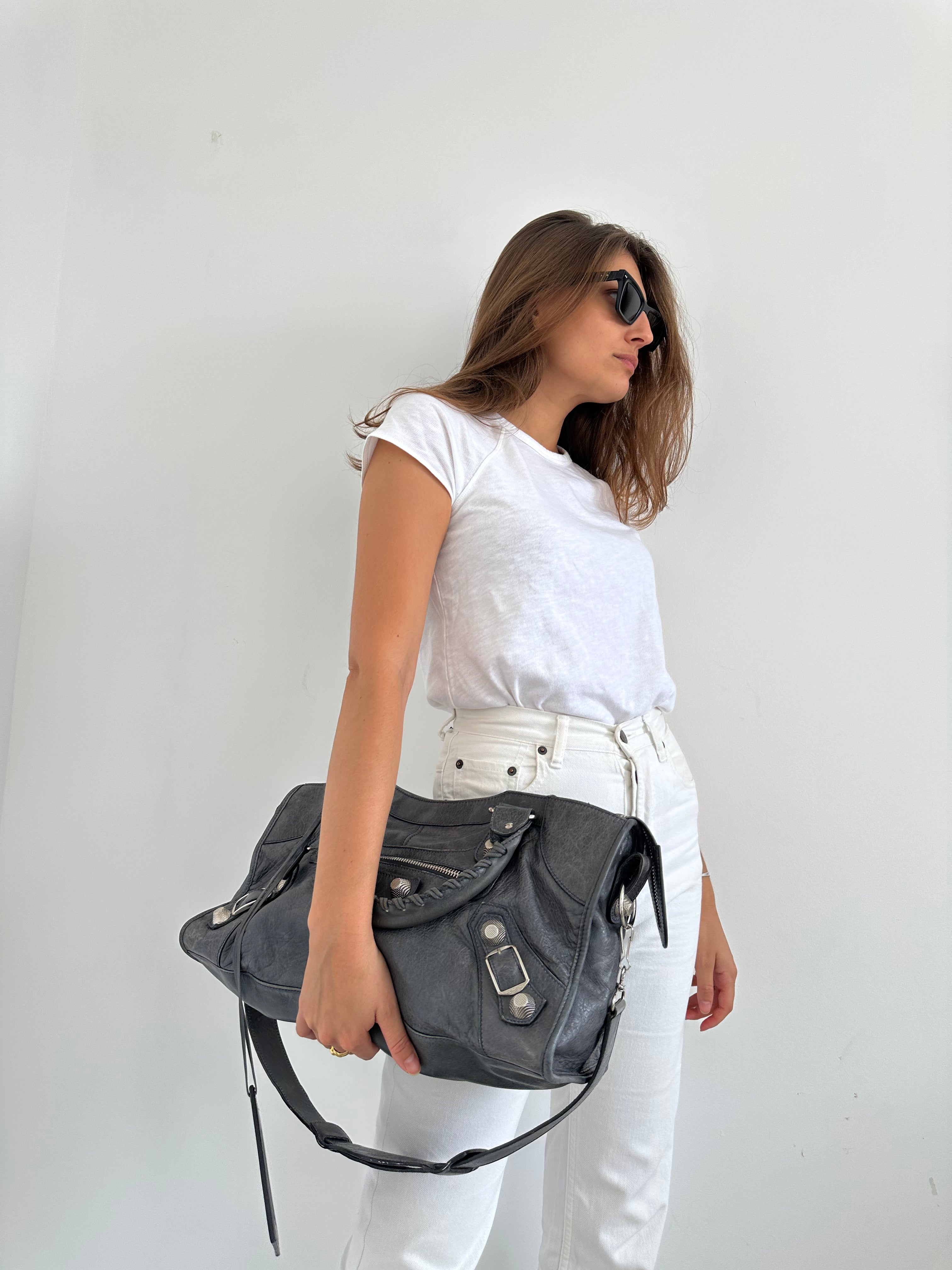 City leather handbag