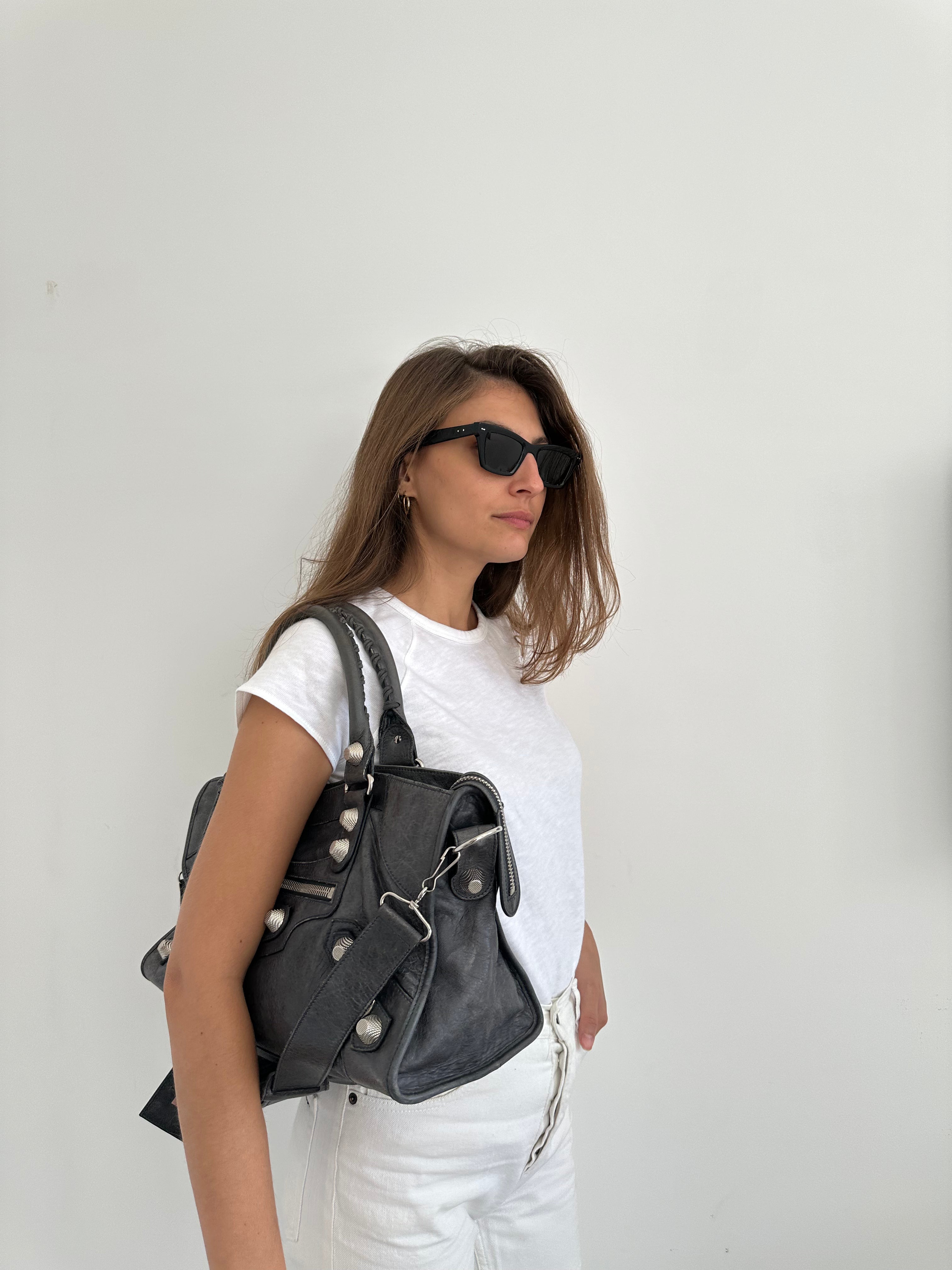 City leather handbag
