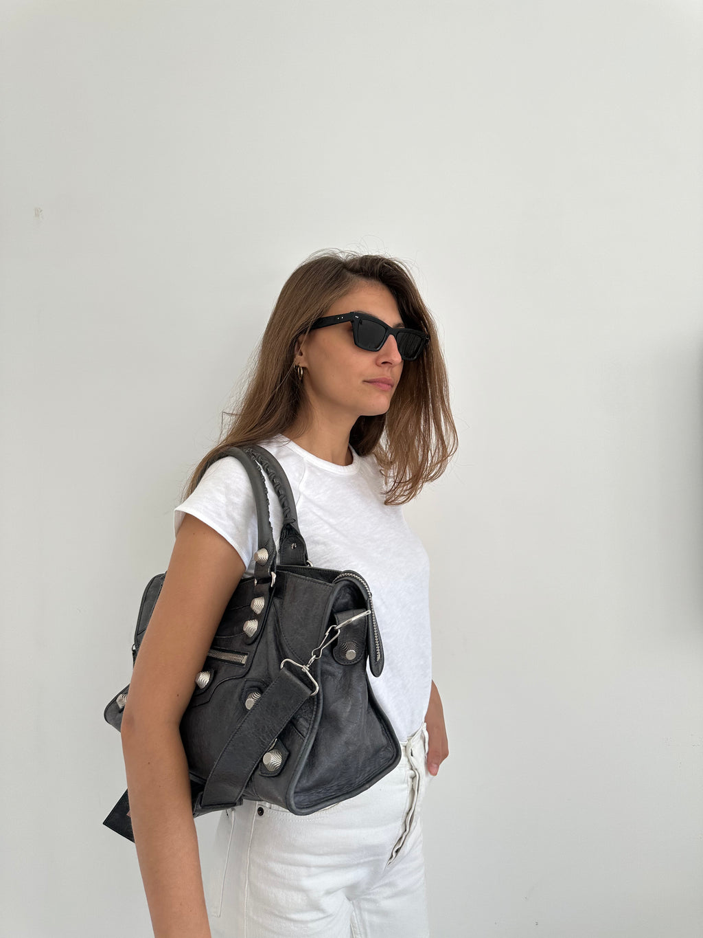 City leather handbag