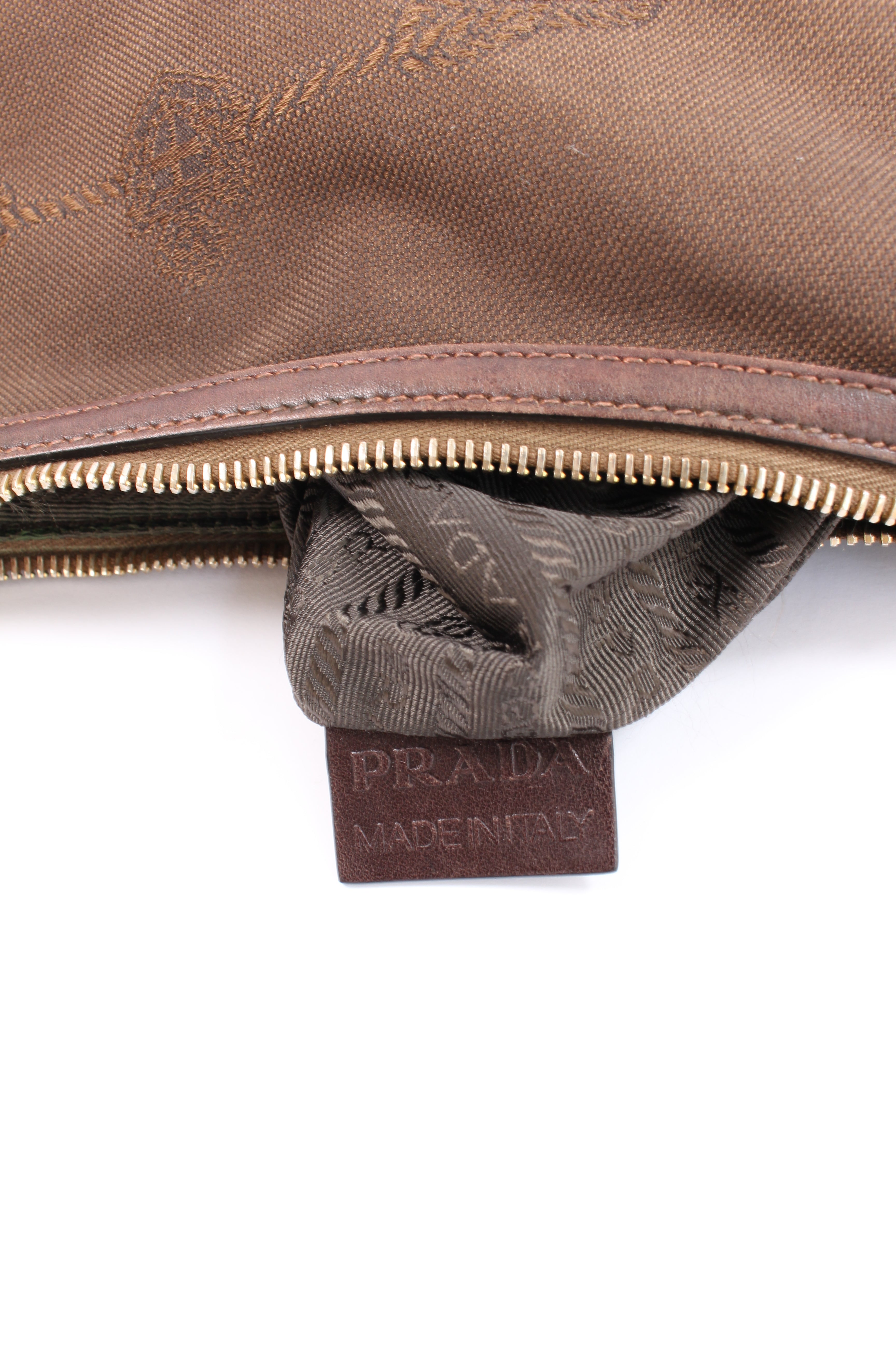 Brown Canvas Canapa Logo Crossbody Bag