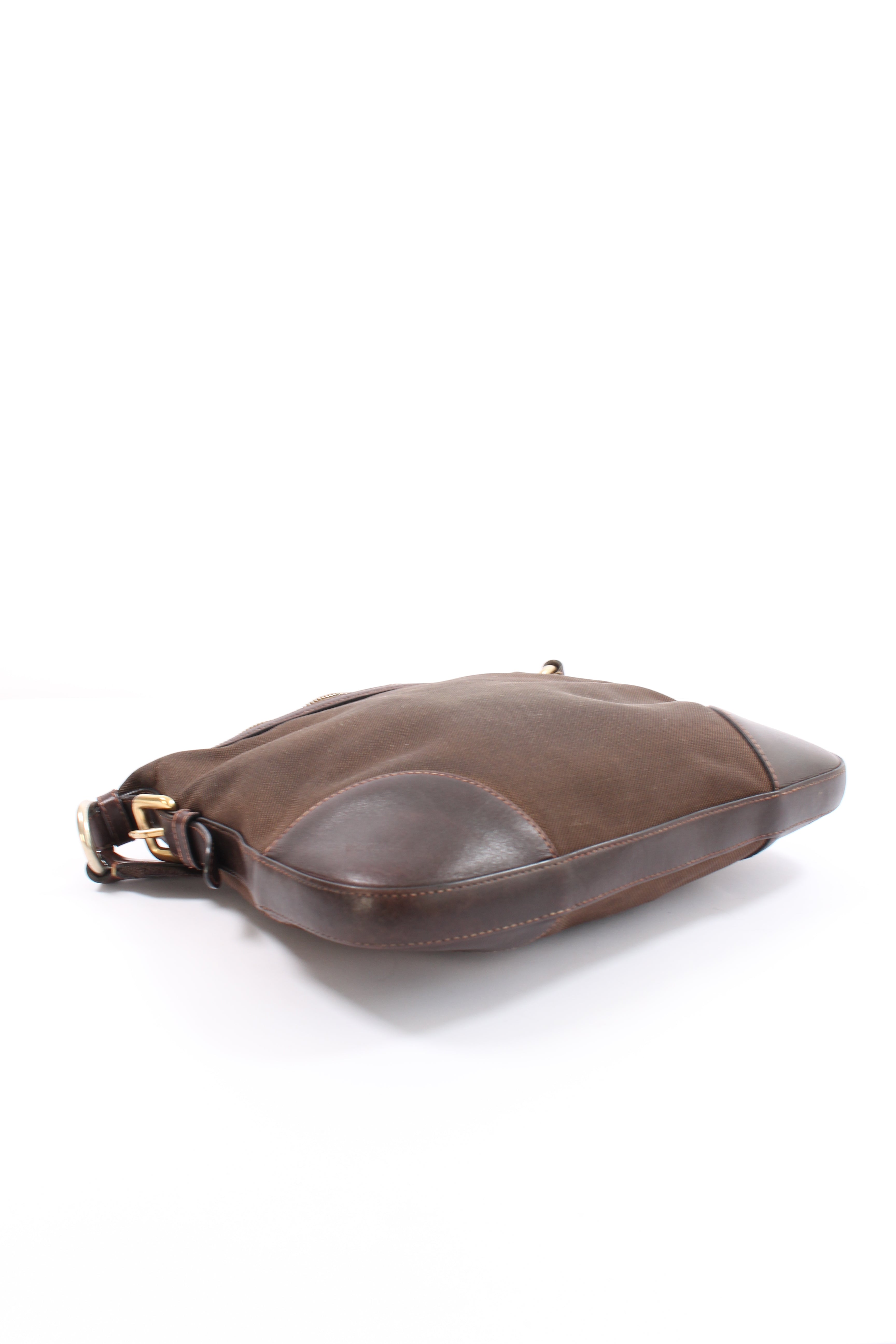 Brown Canvas Canapa Logo Crossbody Bag