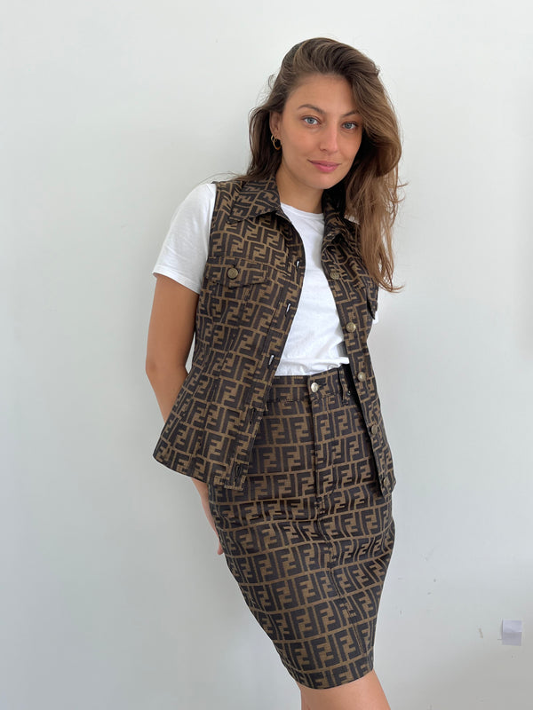 Zucca Pattern Buttoned Waistcoat