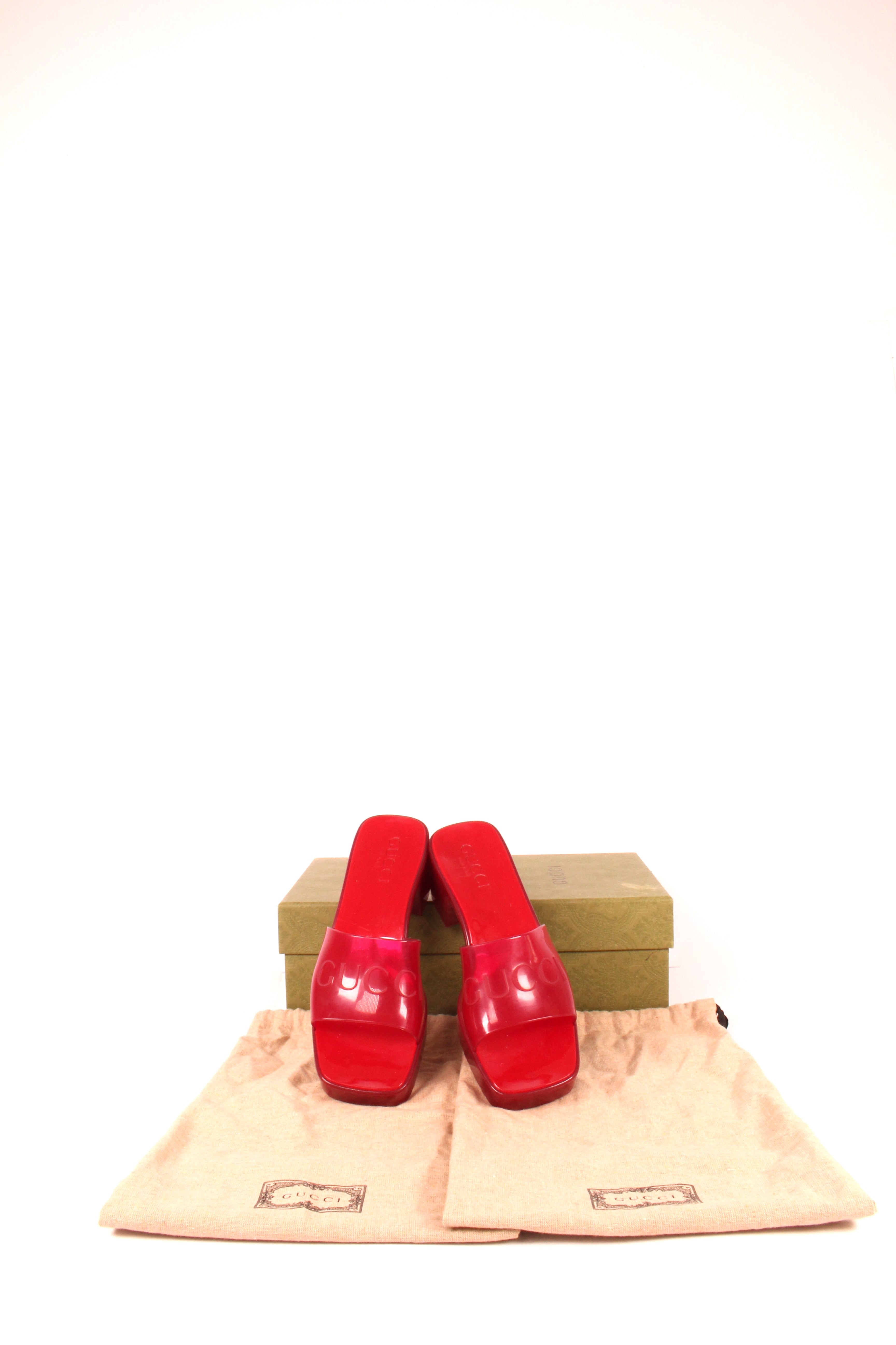 Hibiscus Red Rubber Slide Sandals