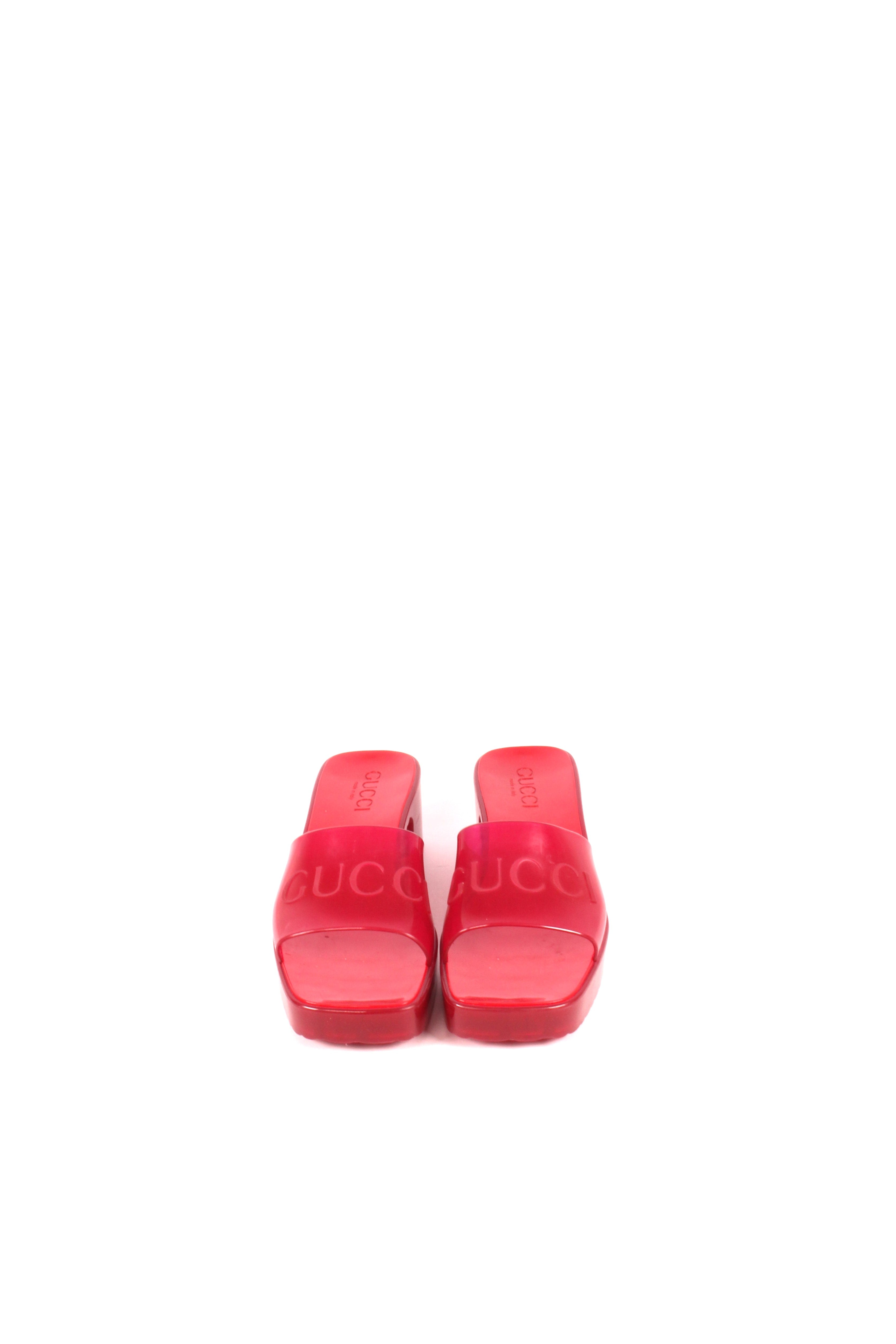 Hibiscus Red Rubber Slide Sandals