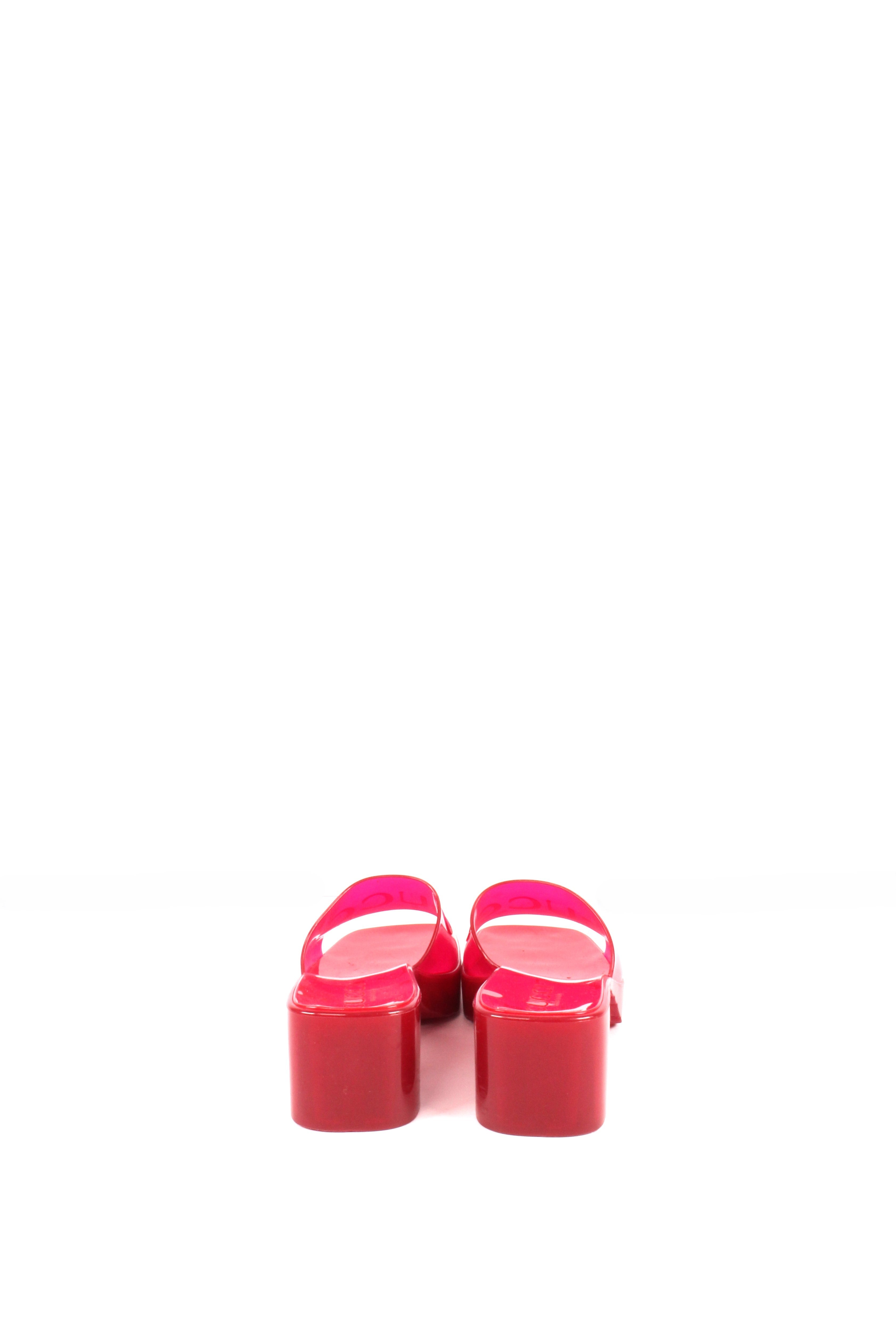 Hibiscus Red Rubber Slide Sandals