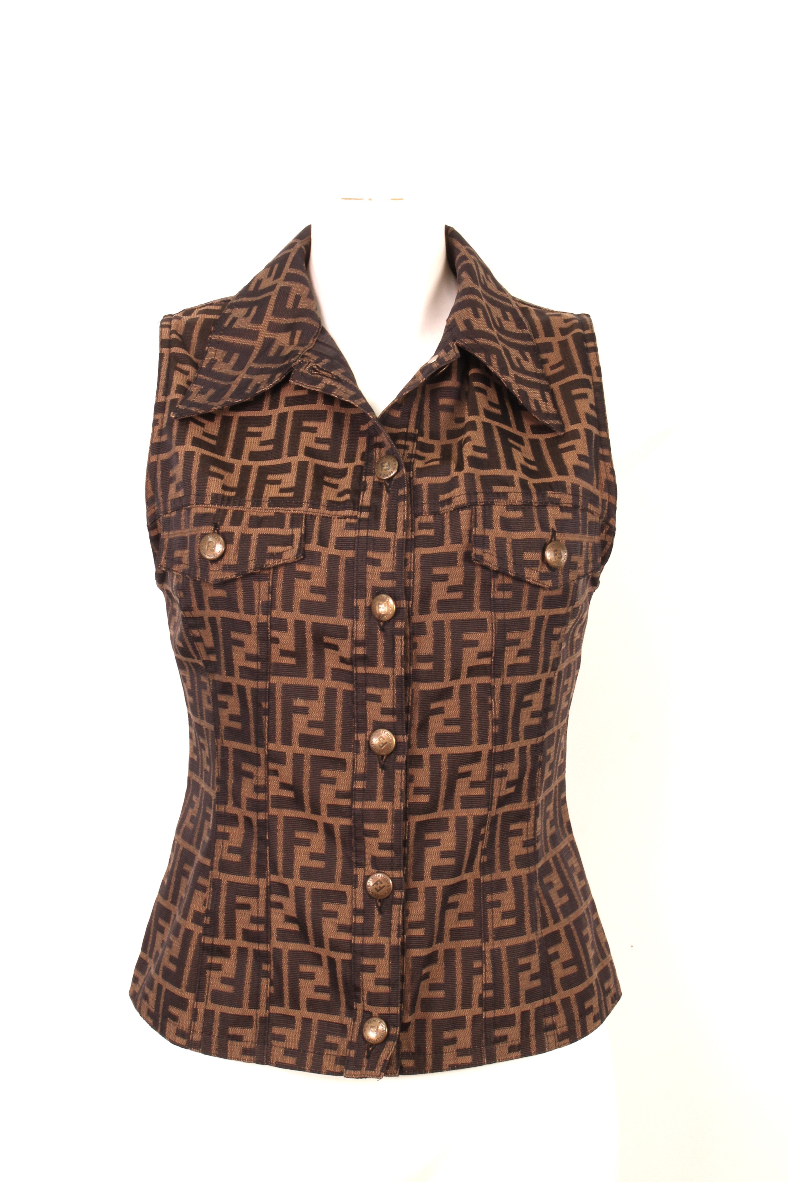 Zucca Pattern Buttoned Waistcoat