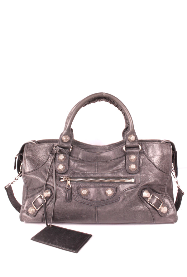 City leather handbag