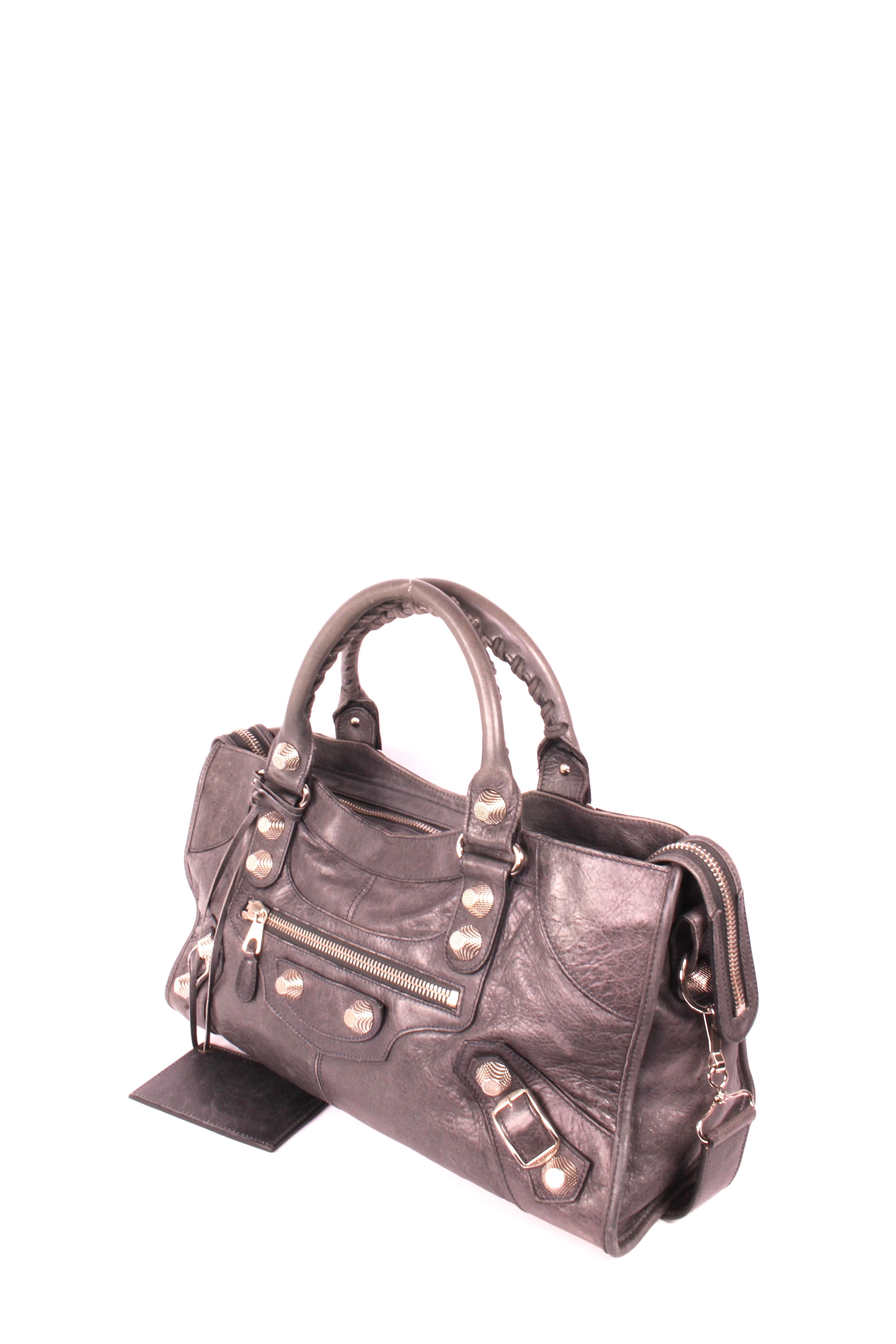 City leather handbag