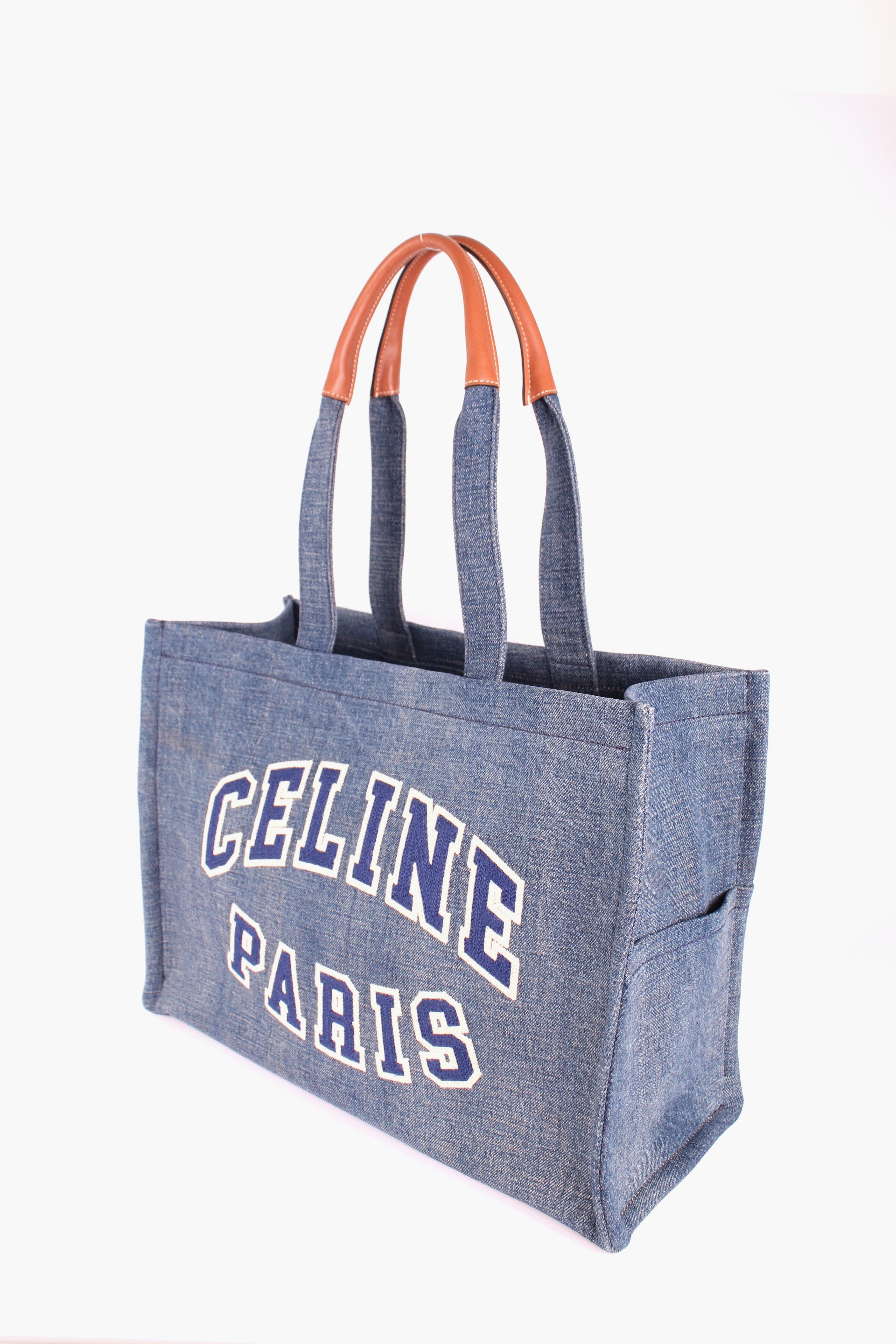 Cabas Denim Celine Paris Tote Bag