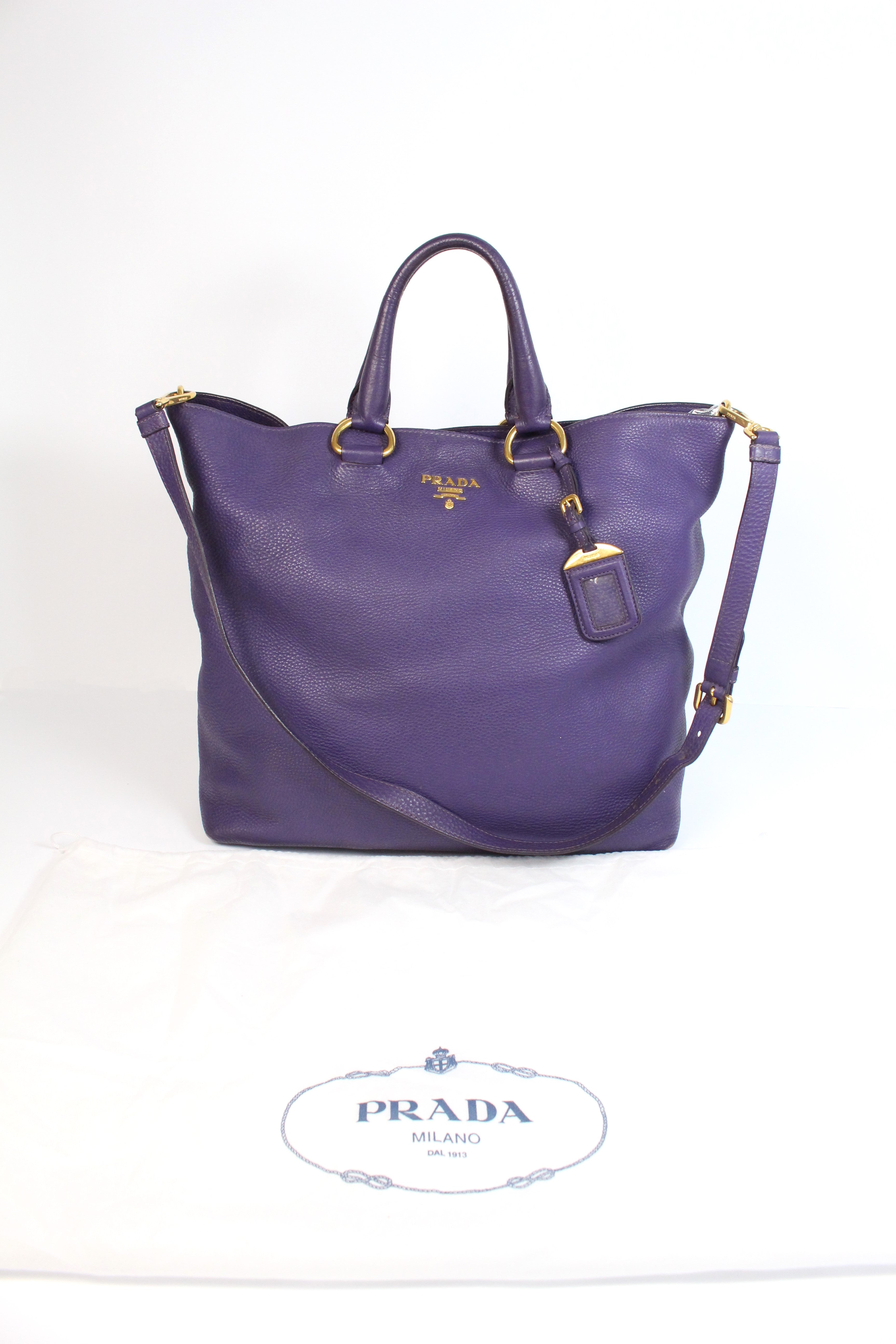 purple calf diano leather tote