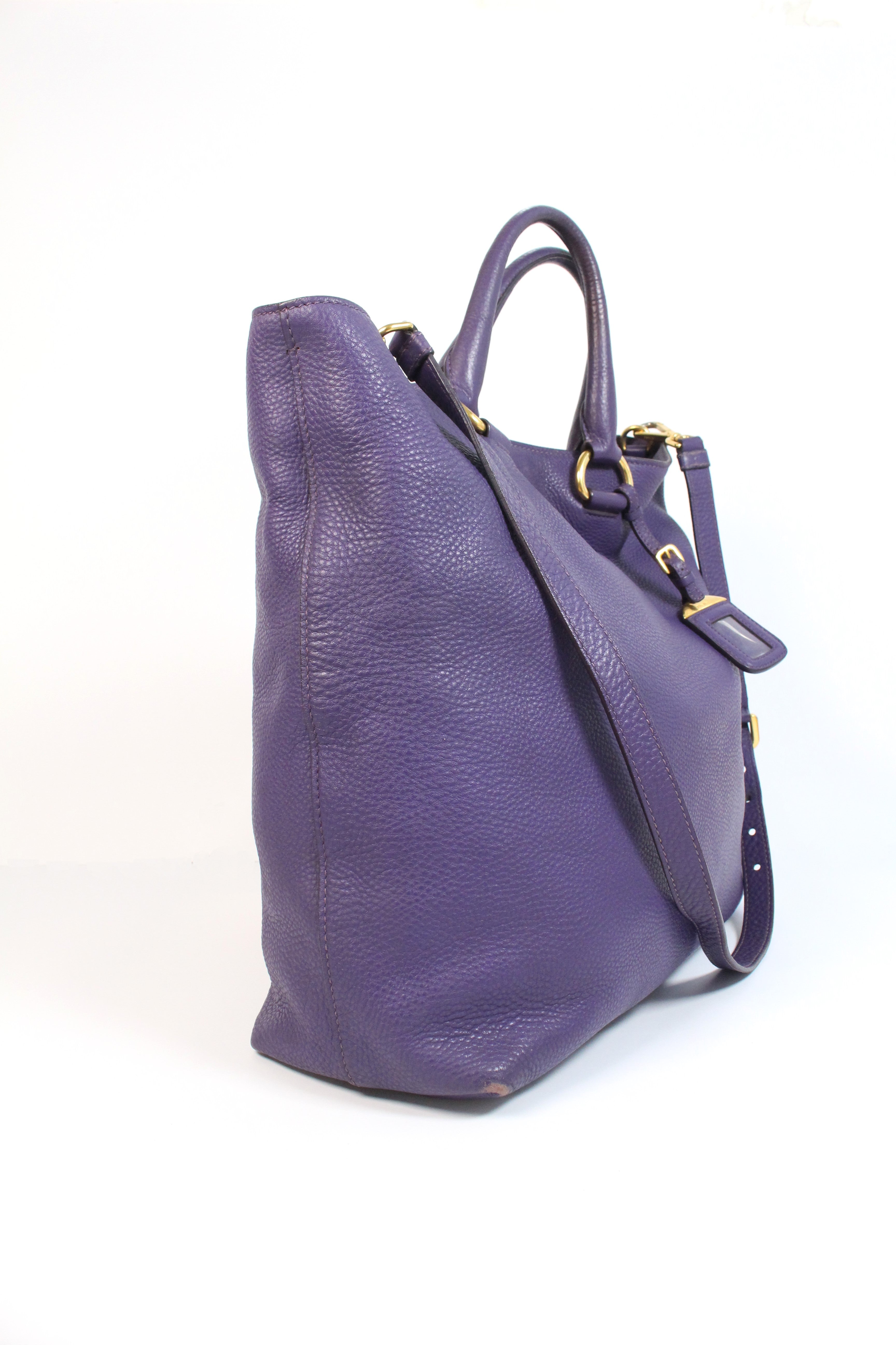 purple calf diano leather tote