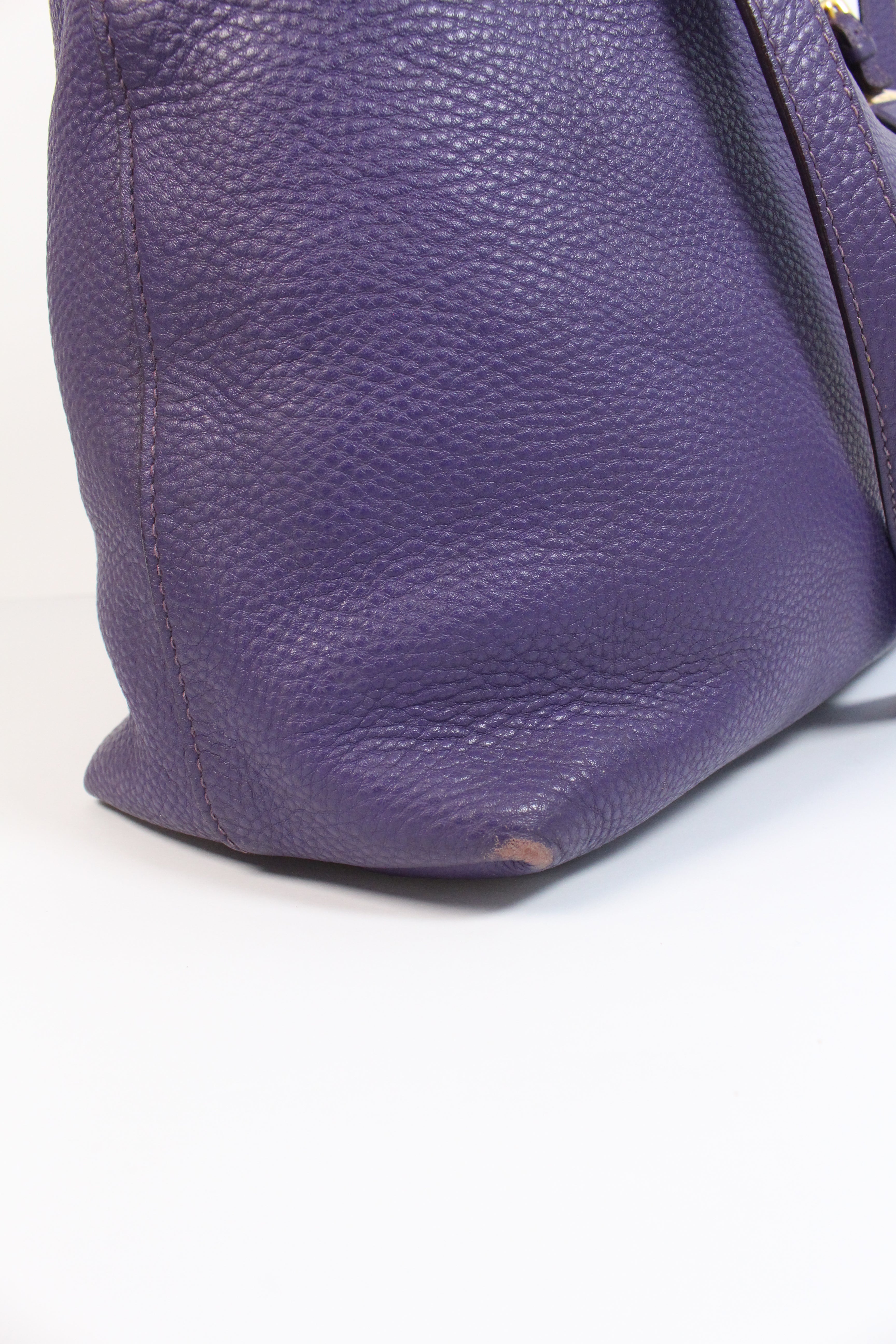 purple calf diano leather tote