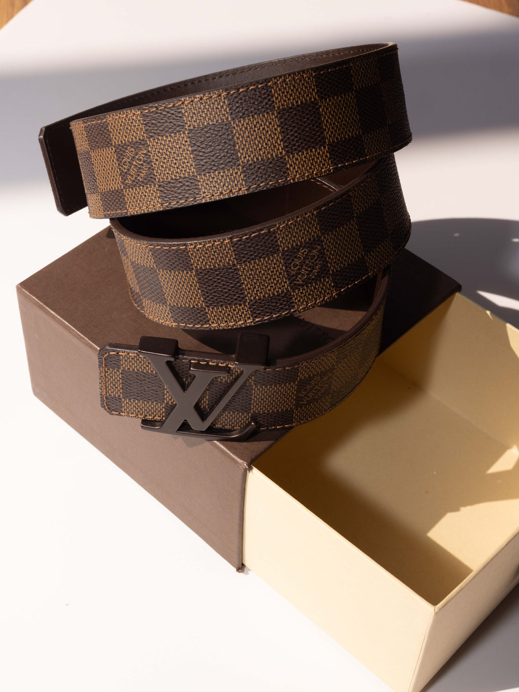 Louis vuitton damier belt brown