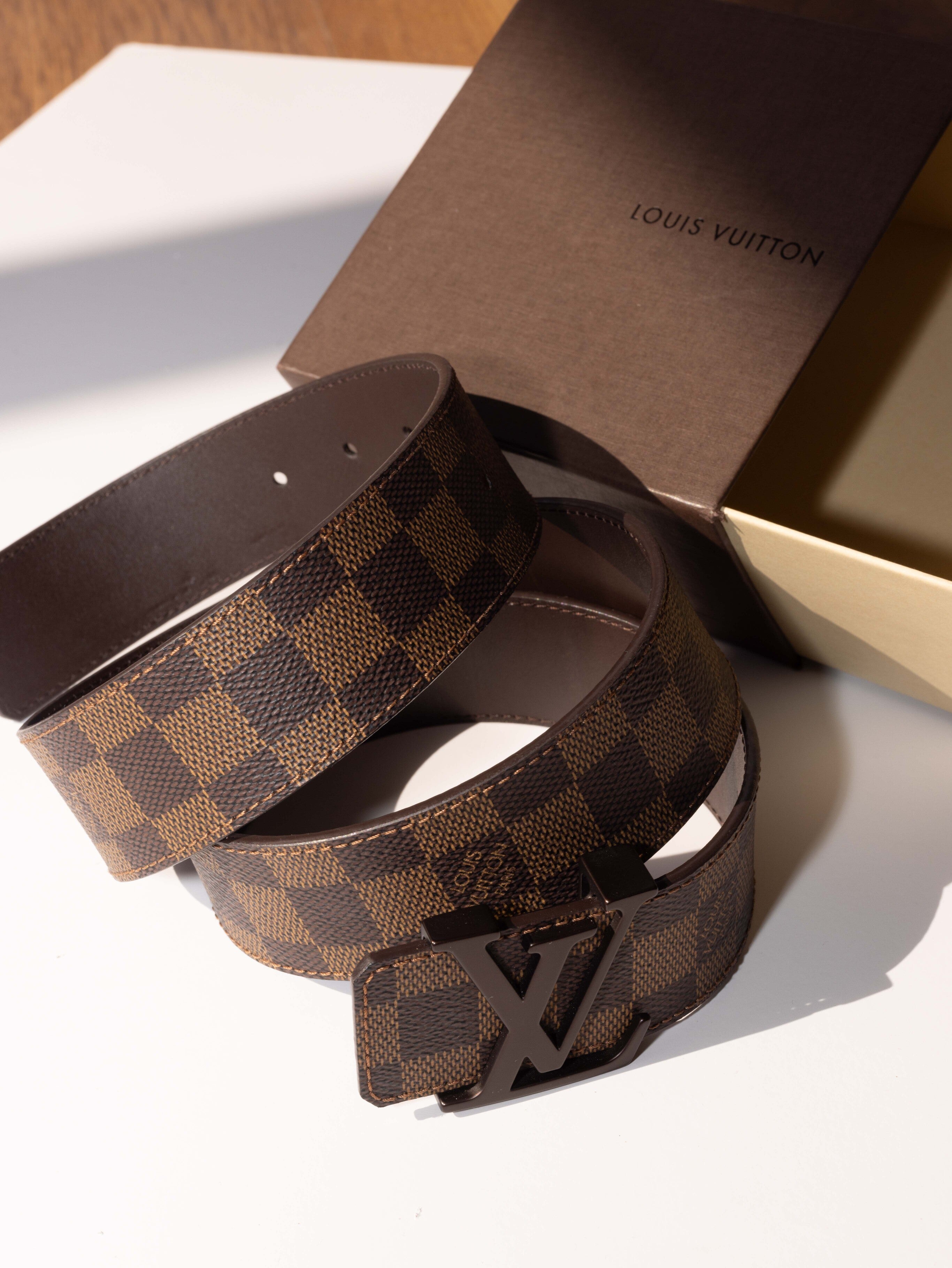 Louis vuitton damier belt brown