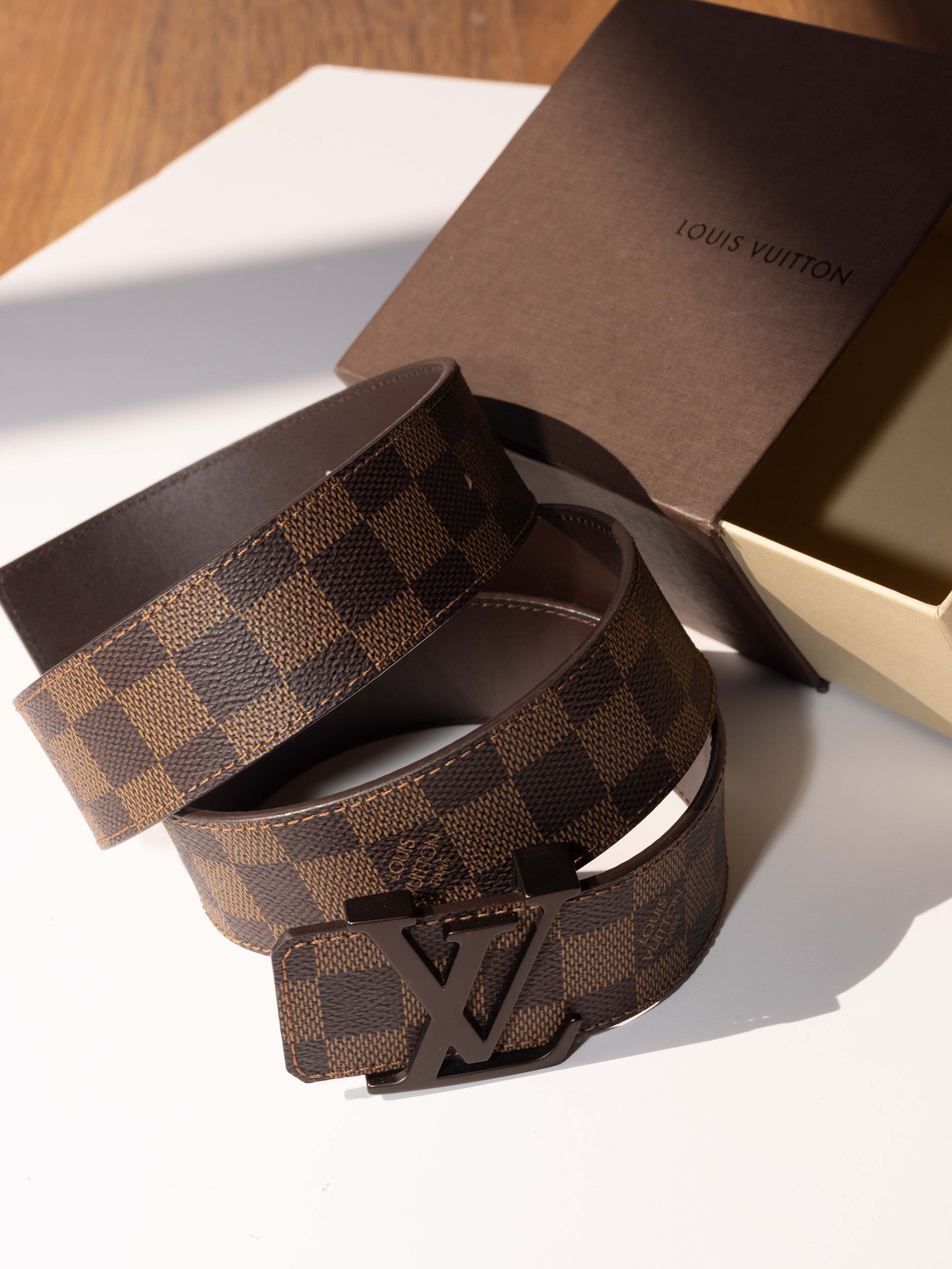 Louis vuitton damier belt brown