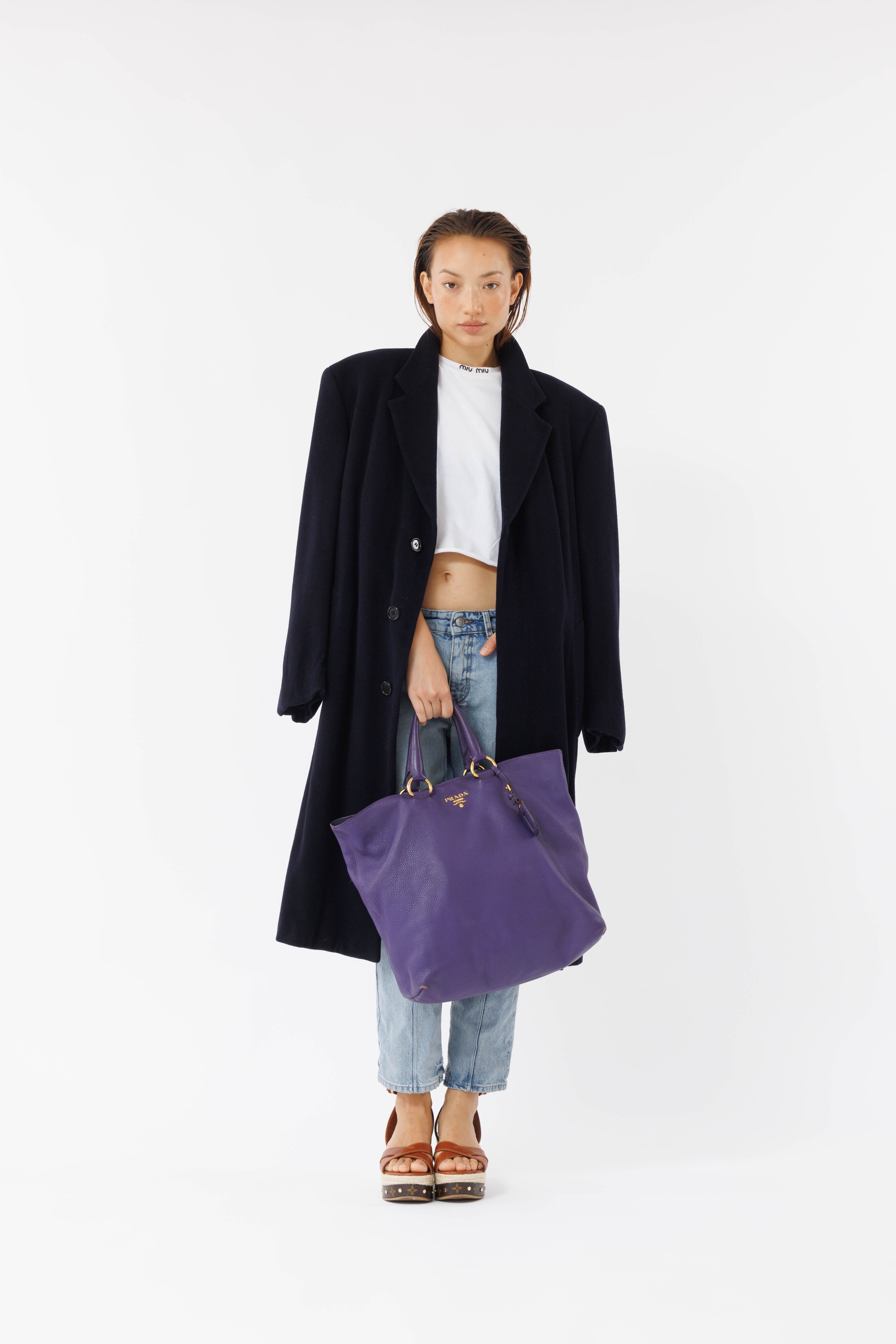 purple calf diano leather tote