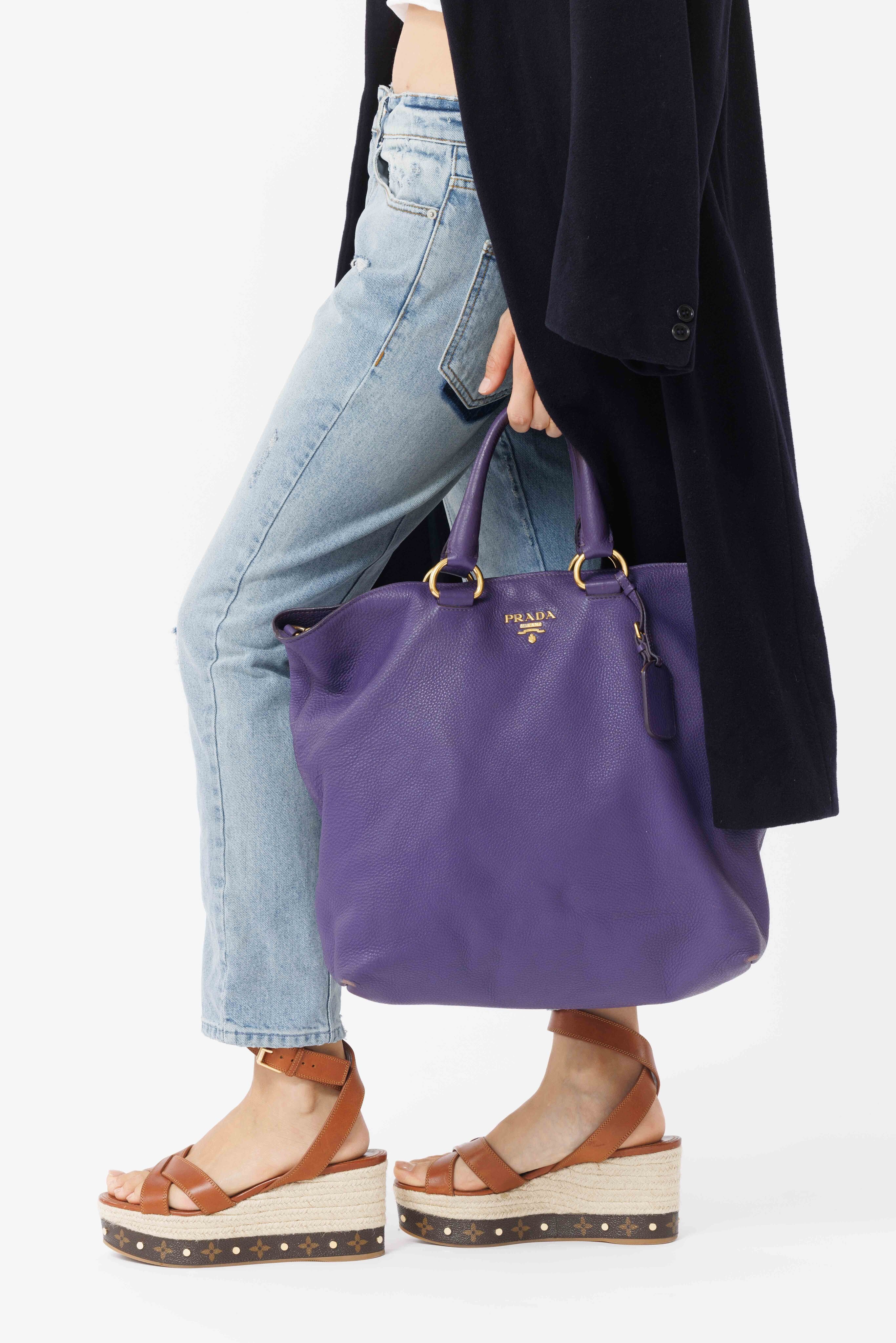 purple calf diano leather tote