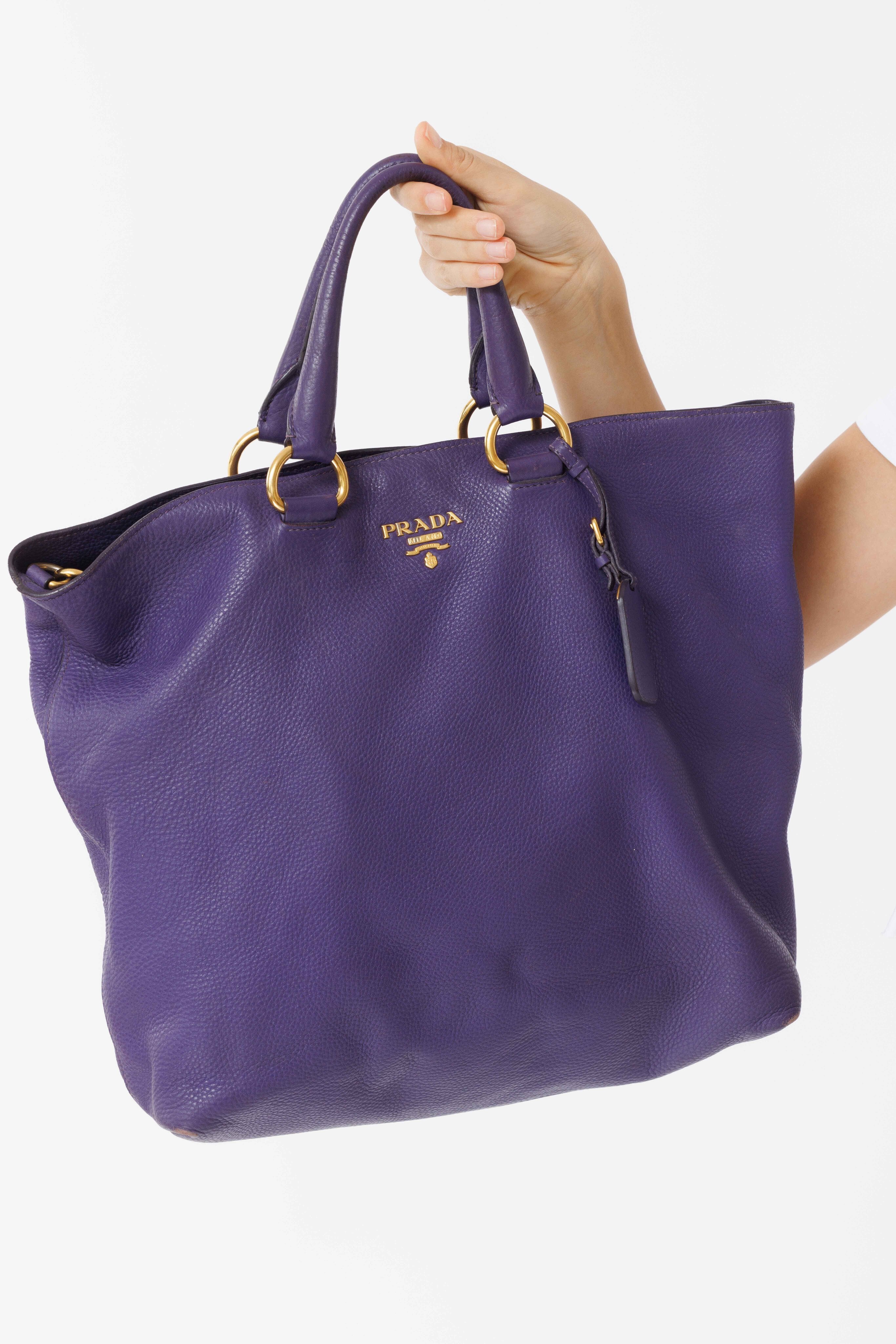 purple calf diano leather tote