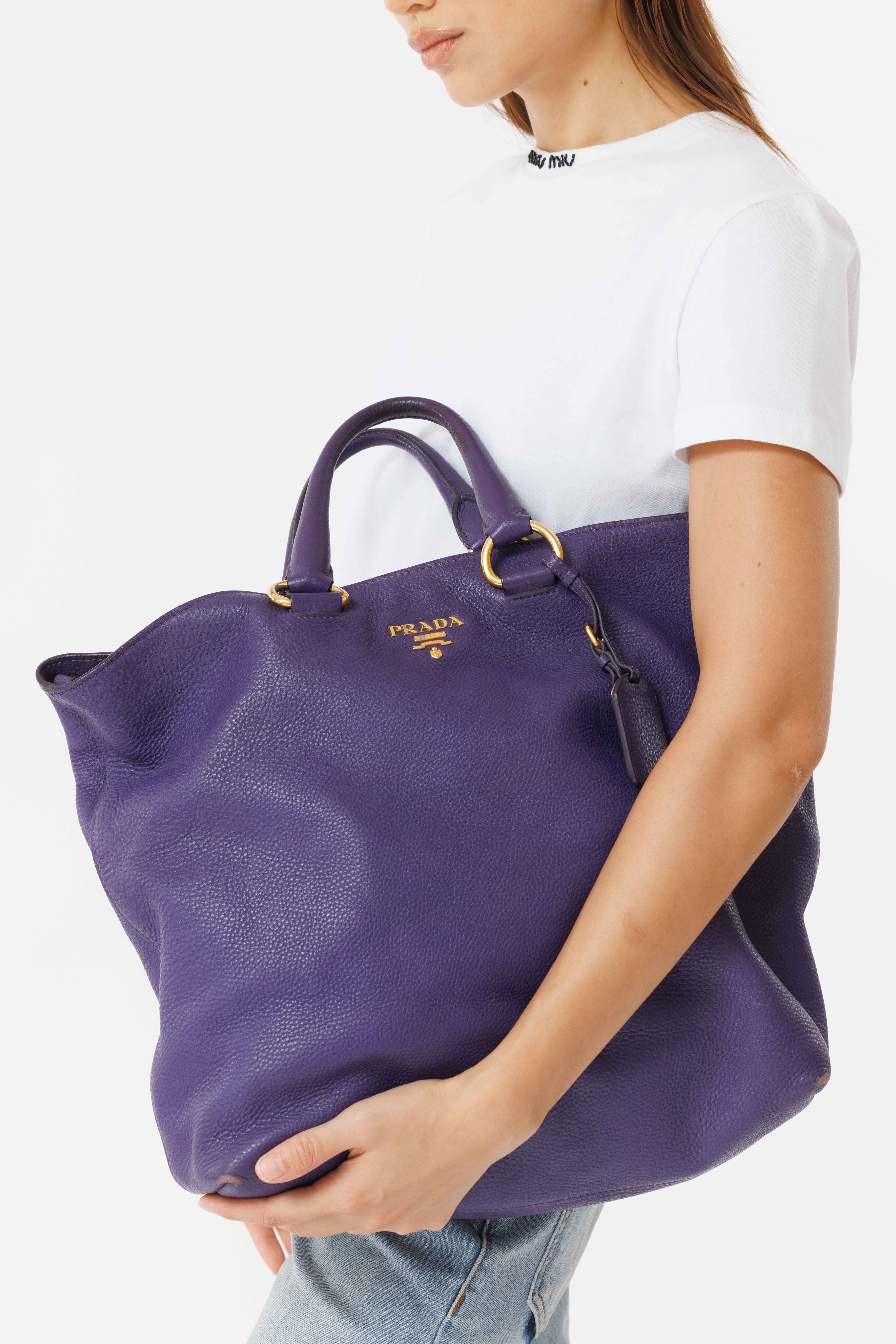 purple calf diano leather tote