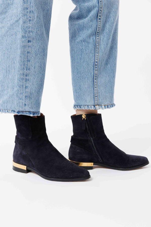 Blue Gold Detail boots