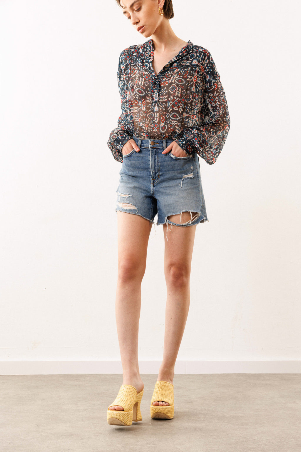 Ibiza Raffia Platform Mules