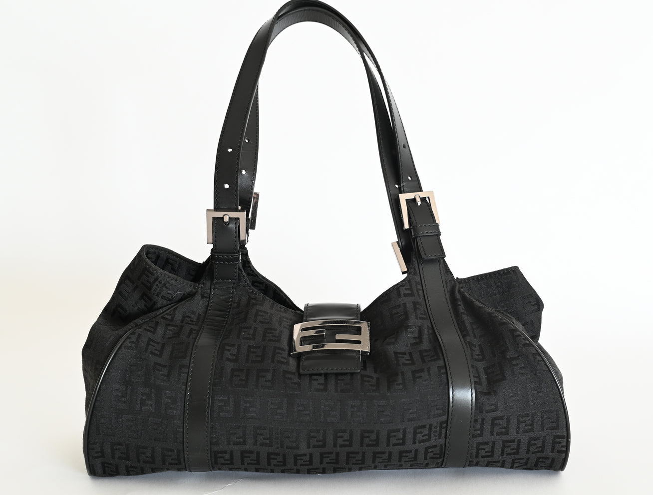 Black Leather Fendi Baguette